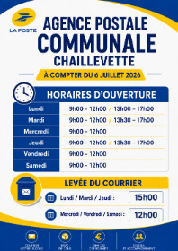 HORAIRES AGENCE POSTALE 